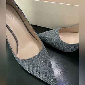 Kate Spade silver fabric heels